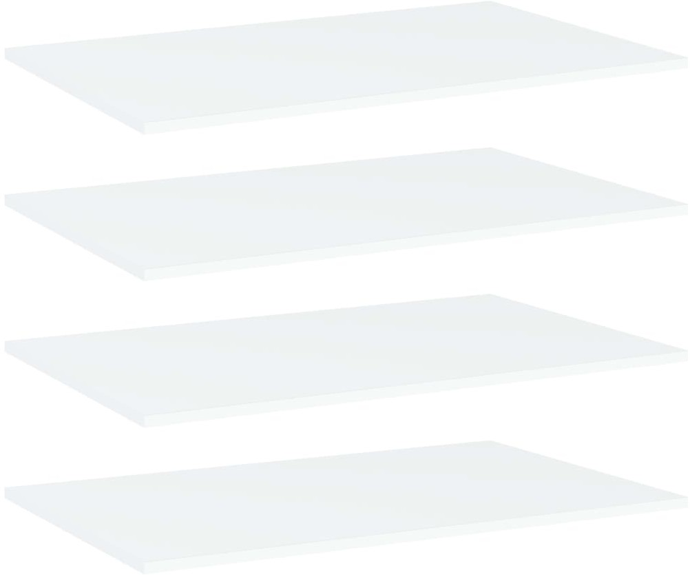 vidaXL Półki na książki, 4 szt., białe, 80x50x1,5 cm, płyta wiórowa