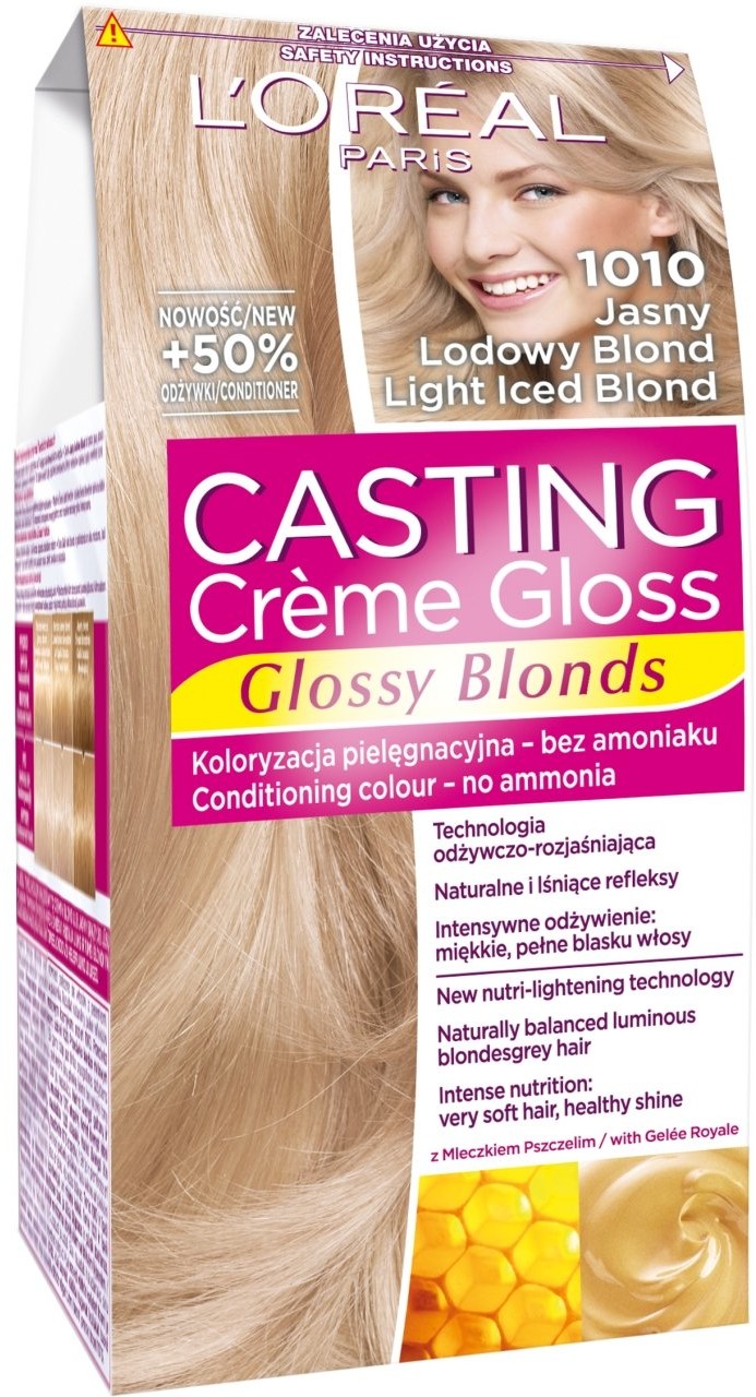 Loreal Paris L'Oreal Paris Casting Creme Gloss Farba do włosów 1010 Jasny lodowy blond 40755