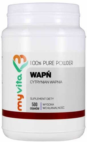MyVita PRONESS Wapń Cytrynian wapnia 100% czysty proszek bez dodatków 500g