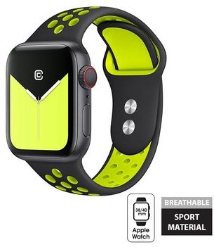 Apple Crong Pasek Crong Duo Sport Band do Watch 38/40 mm czarny/żółty CRG-40DSB-YLW