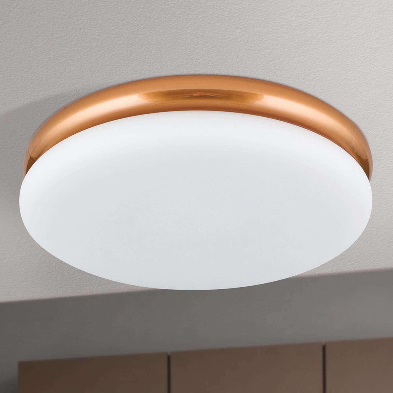 Orion Lampa sufitowa LED James z metalową obudową, miedź