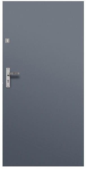 Drzwi zewnętrzne stalowe Jowisz Gładki 80 prawe antracyt