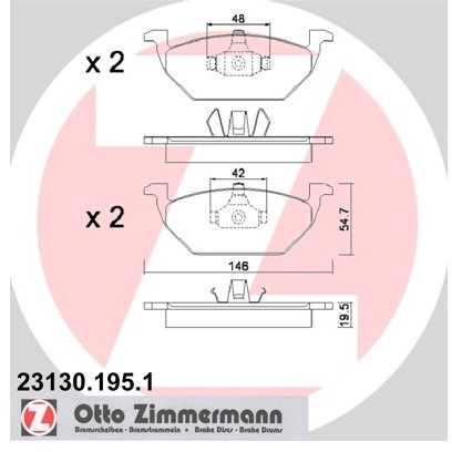 ZIMMERMANN Klocki hamulcowe - komplet 23130.195.1