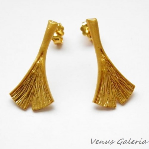 Kolczyki srebrne - Ginko II mini złote sztyfty 1315