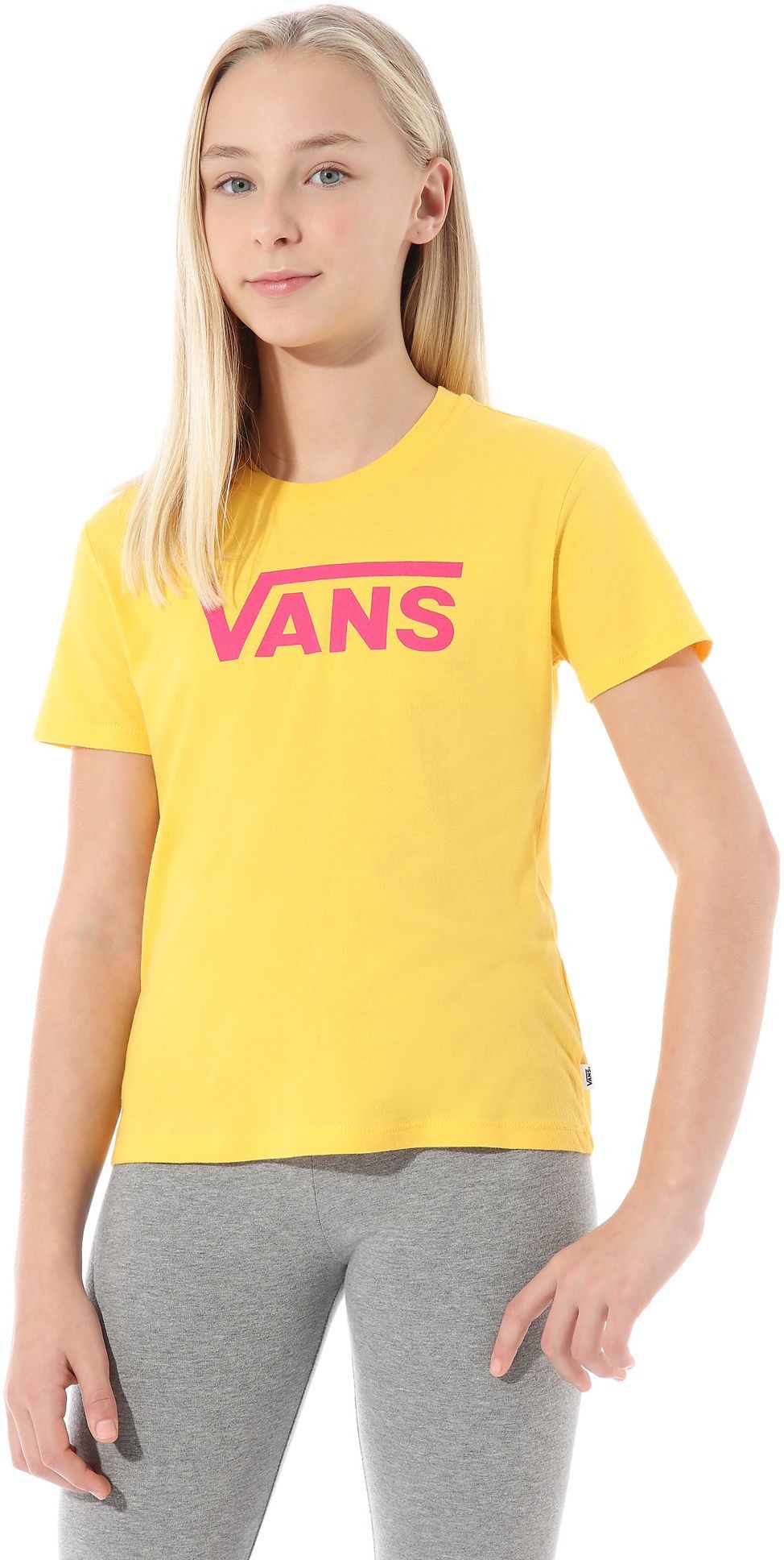 Vans t-shirt GIRLS FLYING V CREW TEE Lemon Chrome