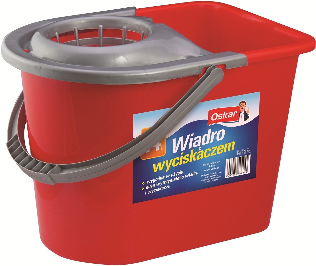 Oskar Delko Wiadro prostokątne z wyciskaczem 14L  33060