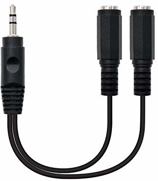 Nano Cable Nanocable 10.24.1200 - kabel audio stereo jack 2 x 3,5 / H 3,5 / M, męsko-żeński, czarny, 15 cm S 10.24.1200