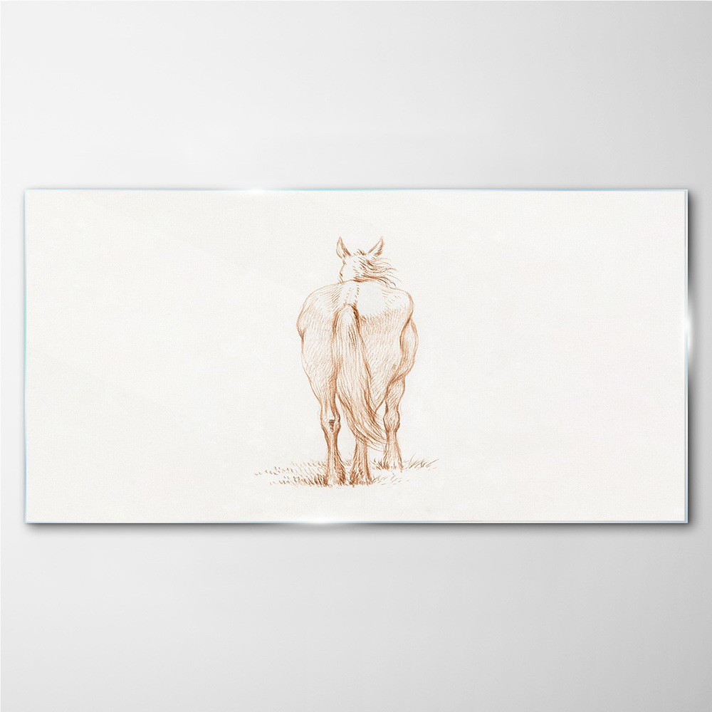 PL Coloray Obraz na Szkle Rysunek Zwierzę Koń 120x60cm