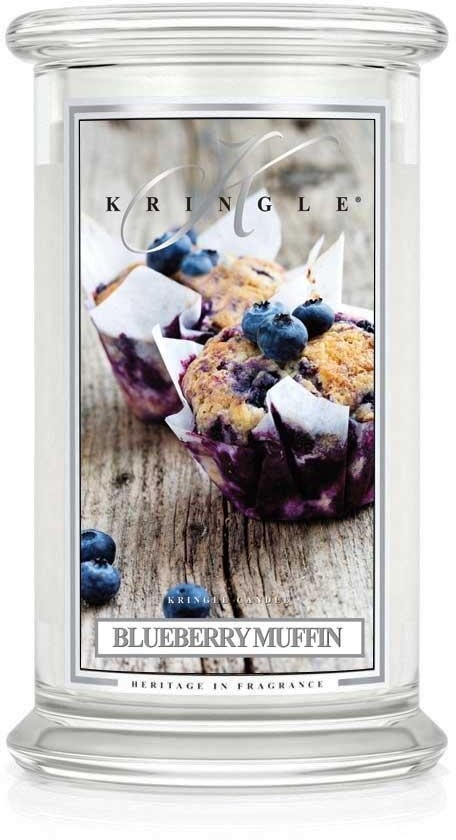 Kringle Candle Blueberry Muffin, świeca zapachowa, duży słoik, 2 knoty