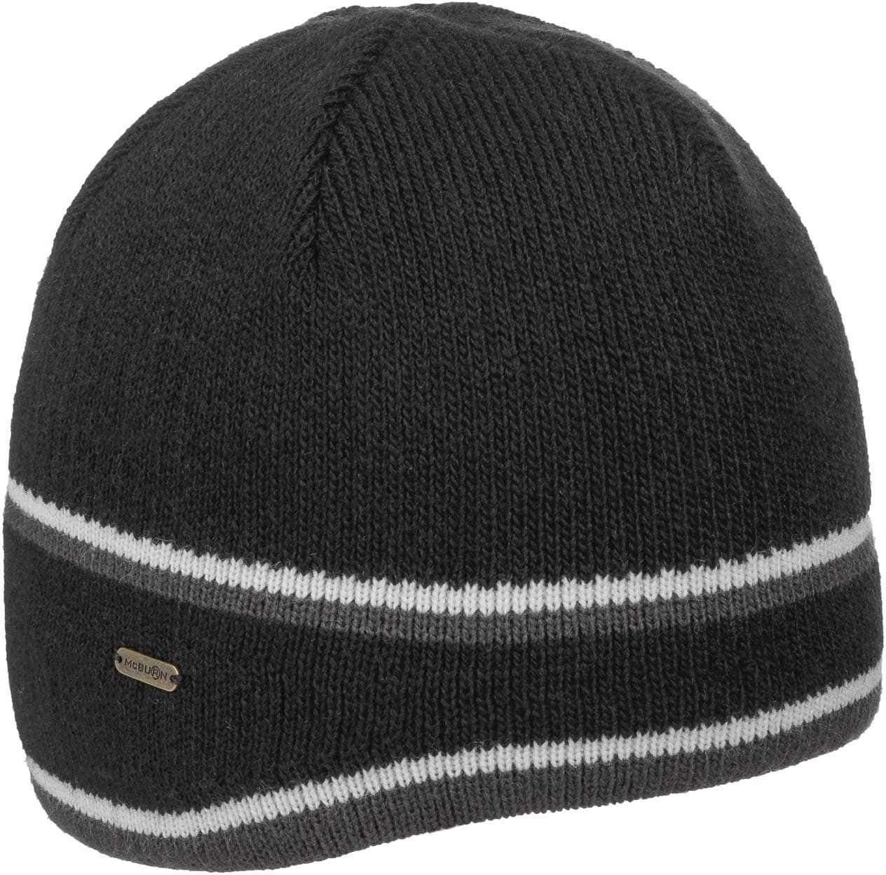Beanie Hat with Ear Protection by McBURN, czarny, One Size