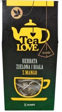 TEA LOVE Herbata zielona & biała z mango - piramidki 15 szt.