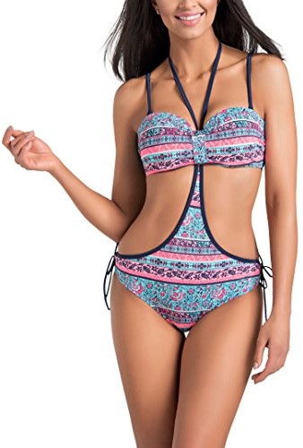 gWINNER bikini damskie strój kąpielowy wykonana z wysokiej jakości materiału ze stretchem solidna konstrukcja wywoływaną chlorem i odporny na promieniowanie UV # GWN Valentina, niebieski, 38 313901030e00-38