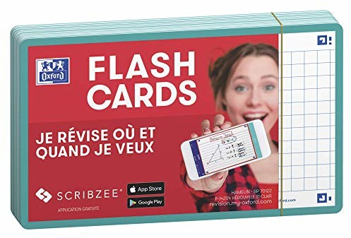 Oxford Oxford Flash 2.0 zestaw 80 kart pamięci flash rozmiar 7/5 x 12,5 cm małe kwadraty po obu stronach - granatowa ramka - Bristolowe arkusze miętowe zielone 400133873