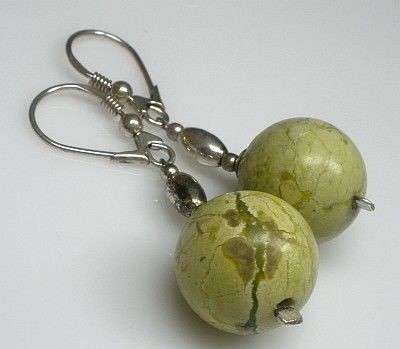 Arande NATURALNY TURKUS CHEETAH piękne kolczyki SREBRO