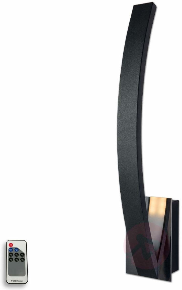 LIS POLAND Czarny kinkiet LED Largo o nowoczesnym wyglądzie