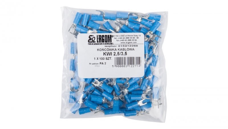 Ergom Końcówka widełkowa izolowana KWI 2,5/3,5 E09KO-02030101600 /100szt./ E09KO-02030101600