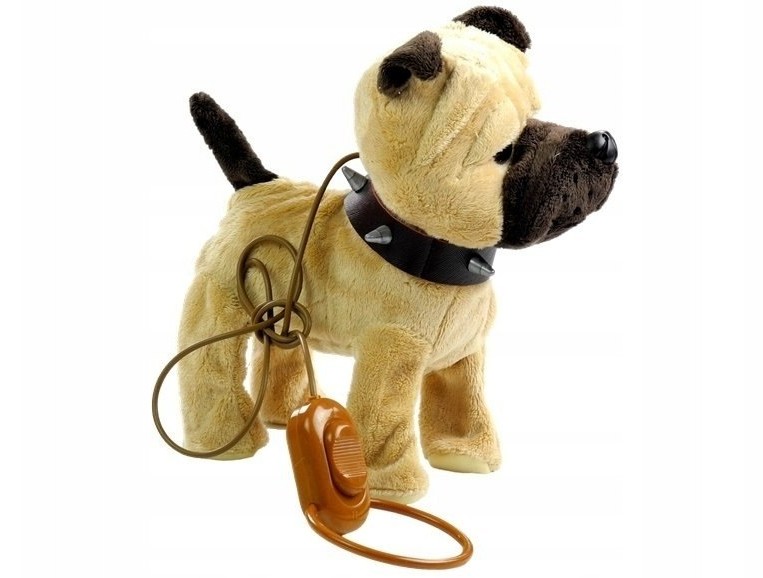 Import LEANToys Interaktywny Piesek Na Smyczy + Buda Beżowy 3974