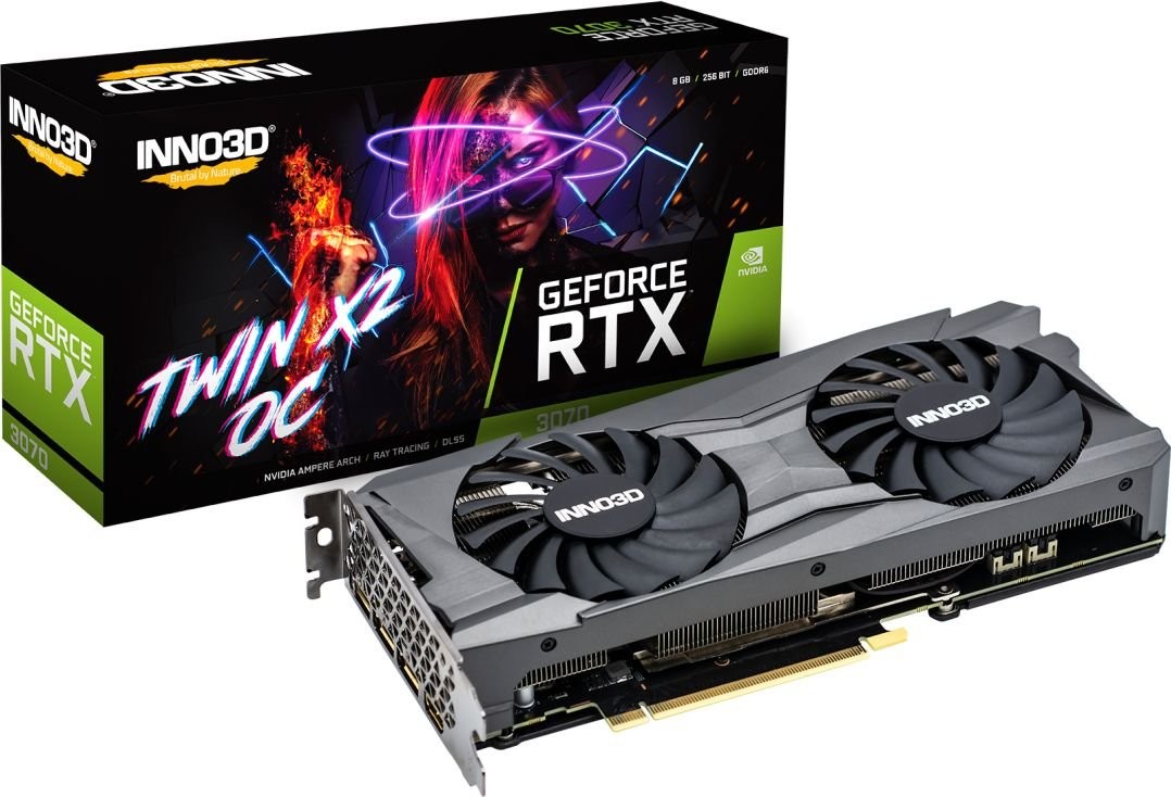 Inno3D GeForce RTX 3070 Twin X2 OC 8GB GDDR6 RTX 3070 TWIN X2 OC N30702-08D6X-1710VA32L
