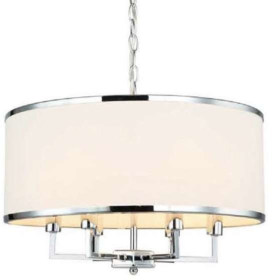 Orlicki Design Lampa wisząca 6 punktowa chrom Casa cromo M z kremowym abażurem - Casa cromo M