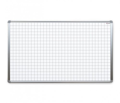 Allboards Tablica suchościeralna magnetyczna biała 150x100 cm z nadrukiem - kratka PL1510KR