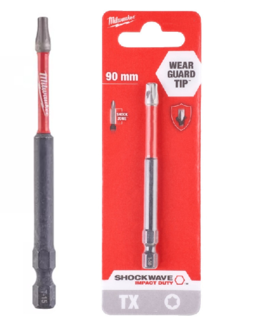 Milwaukee Bit TORX 90mm T15 Udarowy SHOCKWAVE 4932471571 27176