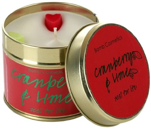 Bomb Cosmetics świeca zapachowa w puszce, Cranberry and Lime CRALIMC04