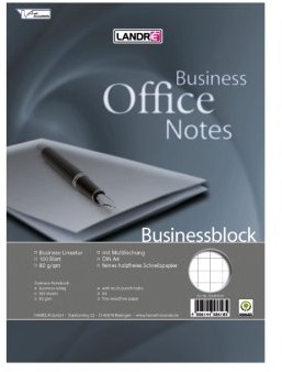Landré Odcinanie landre 100555411 Kołonotatnik Business, A4, 100 arkuszy, 10 MM w kratkę, 80 G/M KW., 5-Pack 100555411
