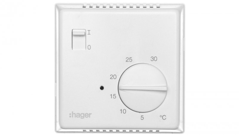hager polo Termostat 230V 10A 5-30°C IP30 biały EK051 EK051