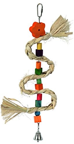 Kerbl 82946 naturalna zabawka dla ptaków z dzwonkiem, wysokość 36 cm