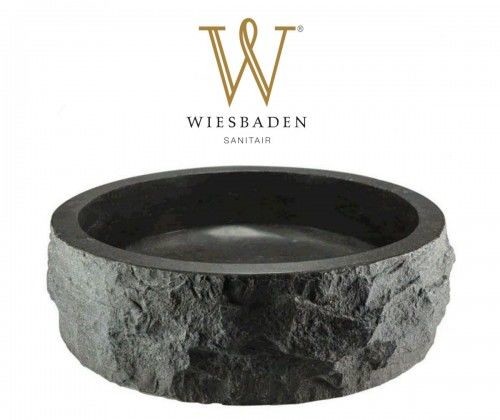 Wiesbaden Umywalka nablatowa z kamienia młotkowanego B-STONE 40 cm RĘCZNIE WYKONANY 39.3517