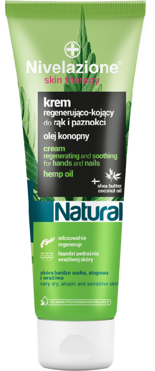 NIVELAZIONE Skin Therapy Natural RegenerujÄ
co-kojÄ
cy krem do rÄ
k i paznokci z olejem konopnym 100 ml NIM0036