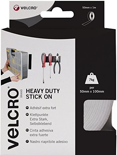 Velcro Heavy Duty Stick On Tape 50 MM X 1 meter Biały  zapięcie na rzep do naklejenia i flauszem część Extra Stark (szer. x dł.) 50 MM X 1 meter wei przyczepności VEL60242