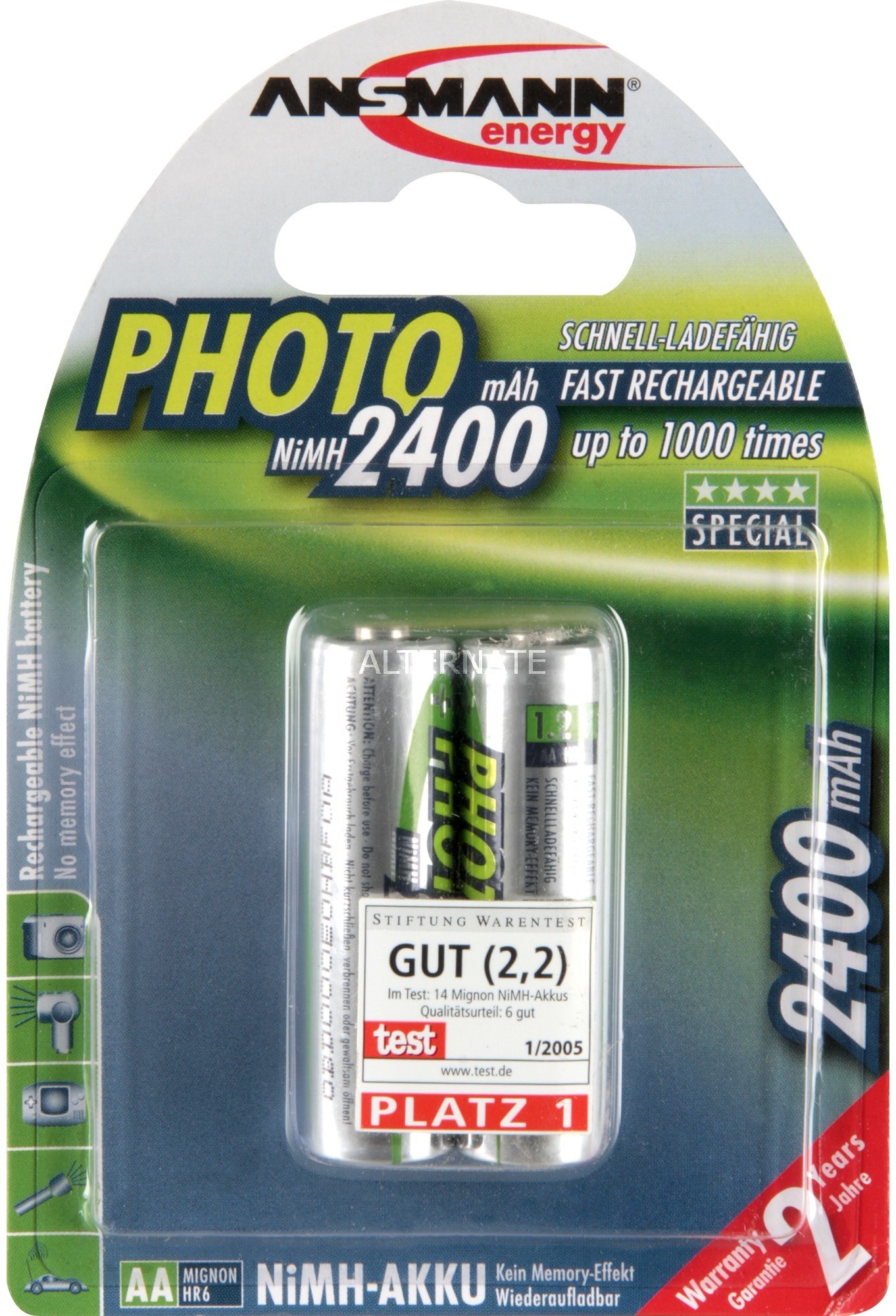 Ansmann Photo Niklowo-metalowo-wodorkowa (NiMH) 2400 mAh, Akumulator 4013674030484