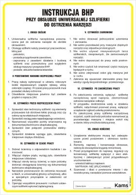 IAC26 Instrukcja BHP przy obsłudze uniwersalnej szlifierki do ostrzenia narzędzi