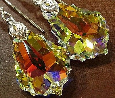 Swarovski KOLCZYKI SREBRO - 22 mm - Barok AB