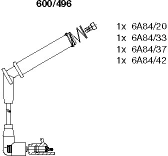 BREMI Zestaw przewodów zapłonowych BREMI 600/496