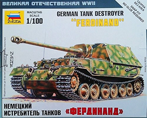 Zvezda 500786195 1: 100 SD.Do opon samochodowych.184 Ferdinand Heavy zbiornika