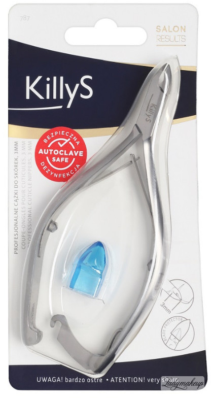 INTER-VION KillyS - PROFESSIONAL CUTICLE NIPPERS - Profesjonalne cążki do skórek z zapięciem - 3 mm - 787 INTPDZ378