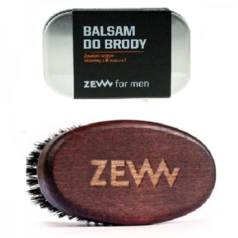 Zew for men Stylowy Brodacz zestaw balsam do brody 80ml + Szczotka Brodacza do profesjonalnej pielęgnacji zarostu 52842-uniw