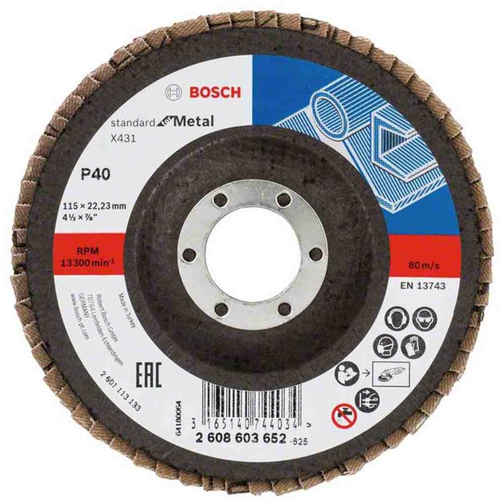 Bosch Listkowa tarcza szlifierska X431, Standard for Metal, 115 mm, 22,23 mm,40 2608603652