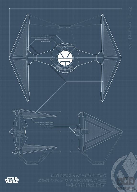 Obraz Komar Star Wars Blueprint Sith TIE-Fighter WB178 WB178
