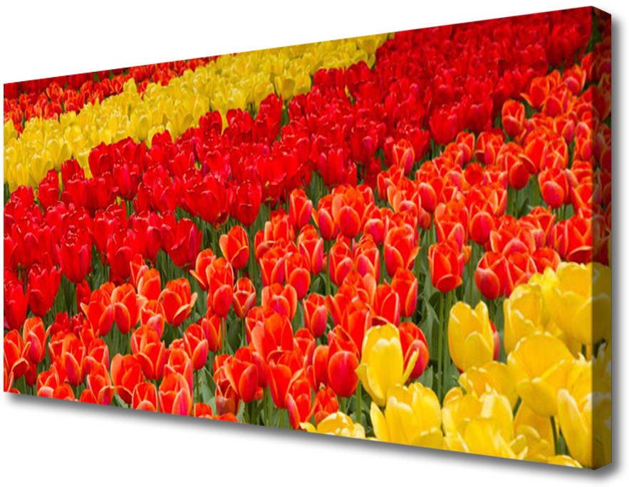 PL Tulup Obraz na Płótnie Tulipany Kwiaty 140x70cm