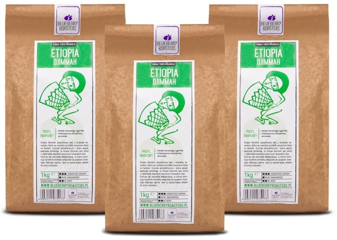 Blueberry Roasters ZESTAW 3xKAWA MIELONA ETIOPIA DJIMMAH 1kg