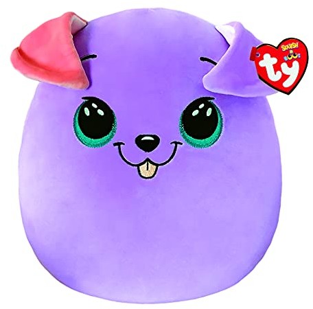 Ty Ty Squish a boos-Poduszka Bitsy The Dog 20cm, fioletowy, TY39225, 20 cm TY39225