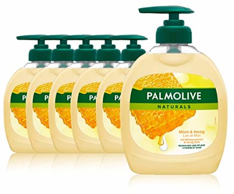 Palmolive Mydło Naturals mleko i miód 6 x 300 ml, do wszystkich rodzajów skóry, mydła do rąk, mydła w płynie IT03245A