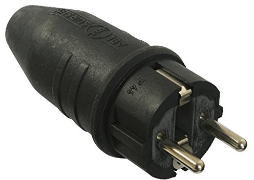 as - Schwabe AS  Schwabe guma lita-wtyczka 10/16 A, masywne wykonanie podwójne, 1 sztuki, czarny, 61412