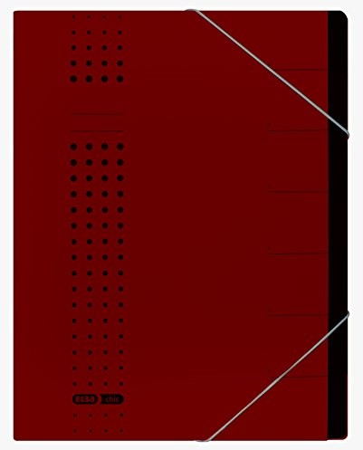 Elba 400002021 teczka na dokumenty chic A4 7 przegródek z pustymi literami z kartonu w kolorze bordowym 400002021BX
