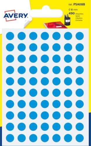 NoName etykiety okrągłe 8 mm papier FSC niebieski 490 szt twm_954145