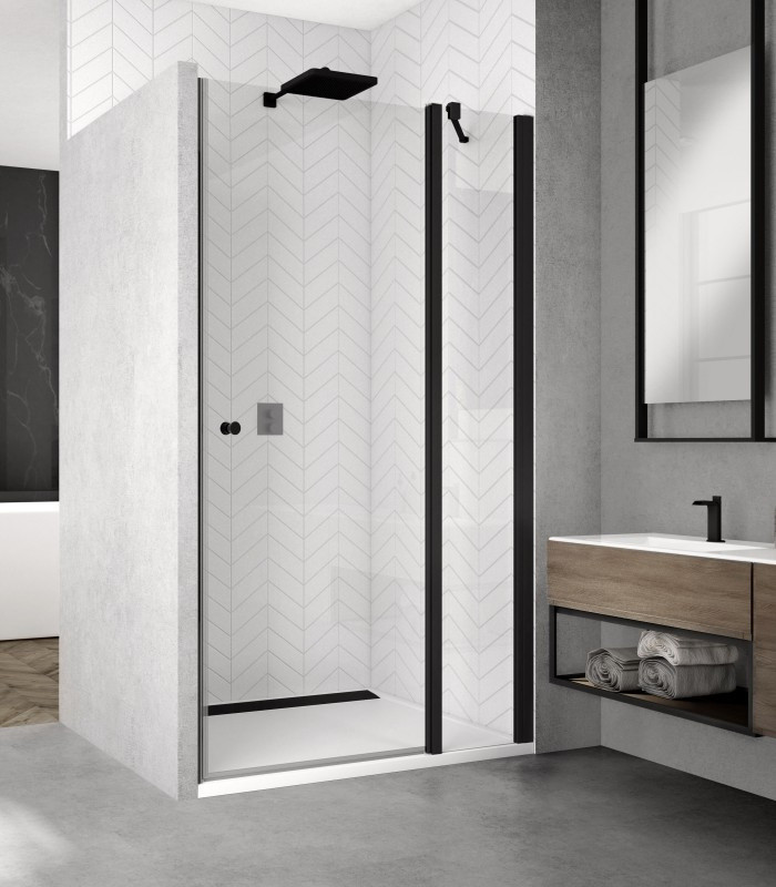 Ronal Sanswiss Solino Black SOL13 Drzwi 110x200 cm czarny mat przezroczyste Aquaperle SOL1311000607