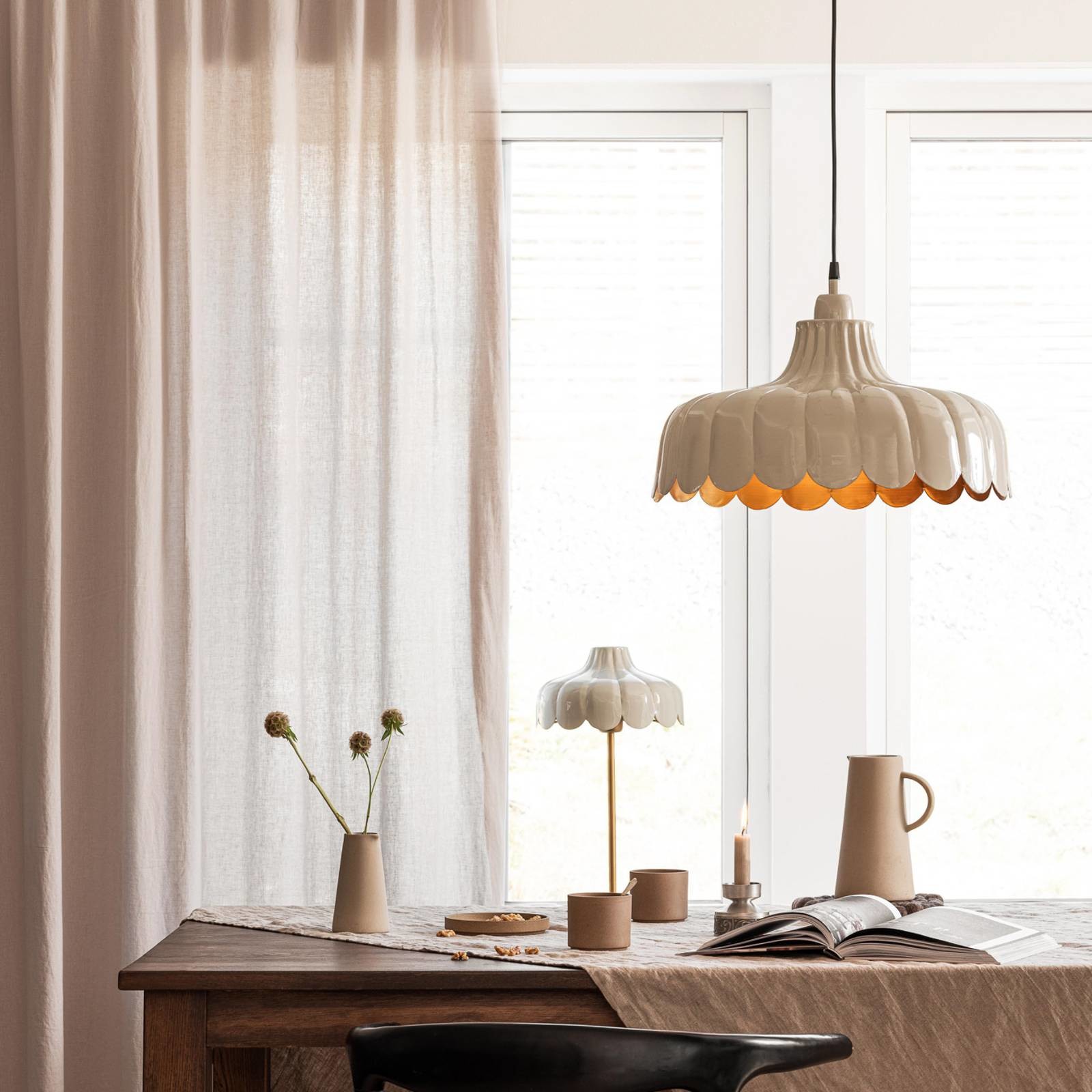PR Home PR Home Wells lampa wisząca beżowa/złota